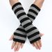 Long Striped Gloves New Autumn And Winter Wool Sleeves Men And Women Medium Length Knitted Warm Fingerless Sleeves_viptrois.com