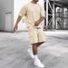 Men's Summer Casual Sport Outfit - Quick-Dry Short Sleeve T-Shirt & 5-Inch Shorts Set (Black, Grey, Navy, Khaki, More Colors)_viptrois.com