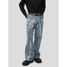Men's clothing design tie dye wash loose casual jeans_viptrois.com