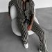Men's Spring/Summer Striped Collared Shirt And Trousers Two Piece Casual Set Short Sleeved_viptrois.com