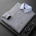 Men's Clothing Thin Striped Shirt Collar Splicing Two Piece White Sweater Men's Slim Business Casual Sweater_viptrois.com