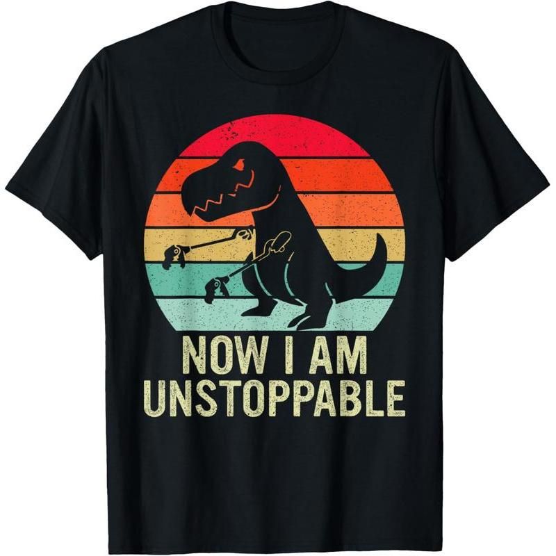 100% Algodón Retro Ahora Soy Imparable Camiseta Vintage Divertida De T-Rex_viptrois.com