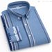 Men's Clothing Men's Casual Long Sleeve Shirt - Blue & White Striped Cotton Blend Relaxed Fit Button Down Shirt For Autumn & Spring_viptrois.com