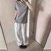 Men's Clothing Cleanfit Side Cut Scimitar Stitching Spring And Autumn Snowflake Gray Casual Sweatpants Drapey Flared Trousers Unisex_viptrois.com