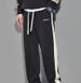 Men's Style Velvet Sweatpants Warm Casual Embroidered Sports Pants With Side Stripes Loose Cuffs For Autumn Winter_viptrois.com