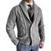 2025 Autumn And Winter New Knitted Jacquard Cardigan Sweater Men's Lapel Long Sleeved Twisted Flower Jacket Trend_viptrois.com