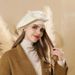 Selected Hat Children Korean Style Face Enhancing Small Beret Warm Woolen Painter Winter Versatile Big Head Circumference Knitted_viptrois.com