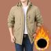 Men's Clothing Plus Velvet Trendy Casual Outdoor Winter Fleece-Lined Hooded Jacket For Outdoor Sports - Windproof & Water-Resistant Casual Coat_viptrois.com