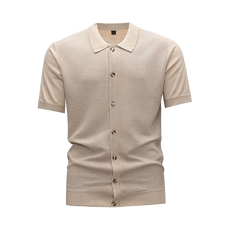 Summer Men's Casual Short-sleeved T-shirt With Lapel_viptrois.com