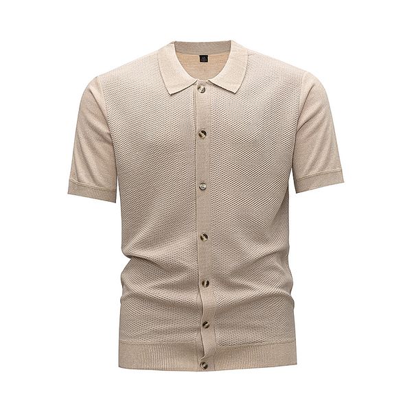 Summer Men's Casual Short-sleeved T-shirt With Lapel_viptrois.com