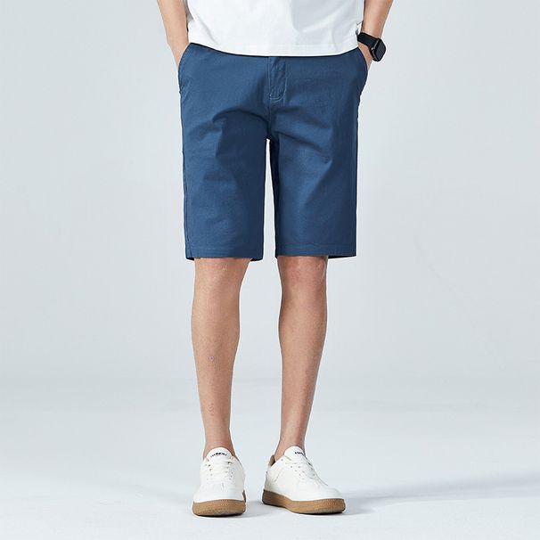 Men's Summer Casual Shorts - Breathable Cotton, Relaxed Fit & Versatile Styling For Beach & Daily Wear (Khaki, Gray, Army Green, Denim Blue)_viptrois.com