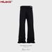 men's high street style trousers for men and women, same style zipper decorated black slim fit unisex jeans_viptrois.com