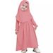 Kids’Clothing Girls Spring And Autumn Style Solid Color Long Sleeve Dress Long Skirt + Headscarf Two Piece Children's Clothing Skirt Ins_viptrois.com