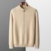 Pure 23 Autumn Winter New 100% Pure Men's Cardigan Half Turtleneck Zipper Wool Coat Business Knitted Sweater_viptrois.com