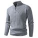 Men's Clothing Stand Collar Half-Zip Knit Sweater With Stand Collar, Thickened Pullover For Layering & Casual Wear (6 Colors, Sizes M-4XL)_viptrois.com