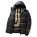 Men's Clothing Black gold down jacket for men and women, long and trendy brand, warm and thick white duck down hooded jacket for men_viptrois.com