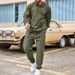 Men's Clothing Autumn and Winter Casual Men's Sweater Suit Solid Color Loose Hooded Sports Suit_viptrois.com