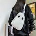 Spooky Ghost Crossbody Bag For Halloween - Trendy PU Shoulder Bag With Zipper Pocket, Stylish Unisex Accessory For Daily Outfits _viptrois.com