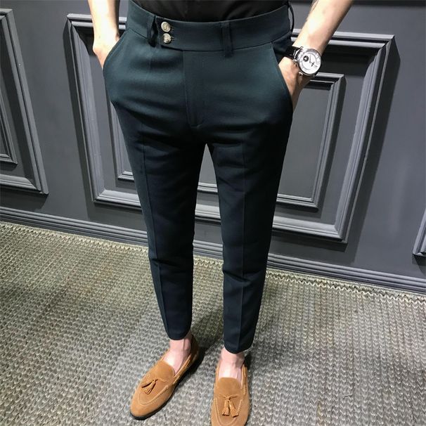 Men's Clothing Suit Trousers Slim Fit Nine Point Casual Trousers Trendy Nine Point Trousers Men's Thin Style_viptrois.com