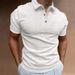 New Summer Waffle Men's Polo Shirt Short-sleeved T-shirt Slim Button Top Business Plaid Casual_viptrois.com
