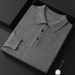 Pure Spring And Autumn New Fashion Casual Polo Collar Long Sleeve Knitted Sweater Men's Solid Color Business Loose Pullover_viptrois.com