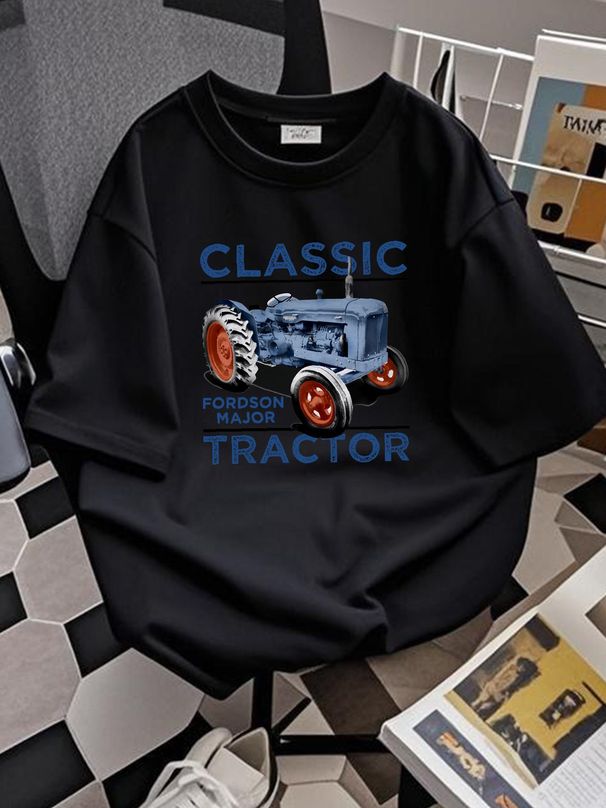 Classic Tractors Fordson Major Inspired Retro T-Shirt Unisex Stretched Homme Breathable Casual Comfortable Fashion Stylish Versatile_viptrois.com