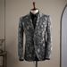 Men's Clothing autumn floral suit jacket men's suit business casual textured suit gray men's new dress banquet_viptrois.com