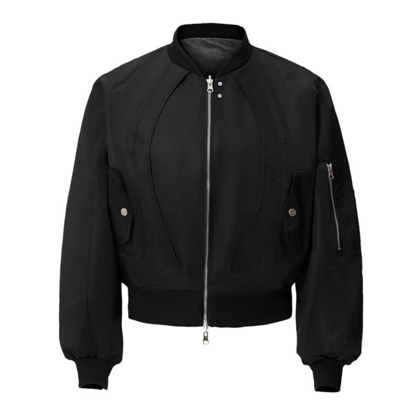 Men's Clothing Reversible, Niche Design, Casual Baseball Collar Jacket, Men's Spring And Autumn New Style, Loose Fit, Trendy Casual Short Jacket._viptrois.com