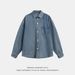 Pulse Pulse Vintage Raw Long Sleeve Men 25 Autumn New Japanese Style Loose Trendy Brand Casual Washed Denim Shirt Jacket_viptrois.com
