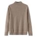 Pure 100% Pure Wool Solid Color Men's Half Turtleneck Pullover Casual Cashmere Sweater Loose Knitted Base Shirt_viptrois.com