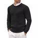 "Men's Slim-Fit Cable Knit Sweater – Classic Round Neck Pullover With Textured Design (Black/Navy/Beige, M-3XL)"_viptrois.com