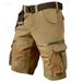 Men's Clothing Men's Outdoor Cropped Pants Summer Breathable Workwear Shorts Without Belt_viptrois.com