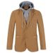 1 Patchwork Detachable Hooded Small Suit Men's Two-Button Casual Blazer Single Piece Plus Jacket Large Size Coat_viptrois.com