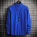Men's Half-High Collar Sweater – Autumn/Winter Knit Pullover (White, Black, Burgundy, Sizes M-3XL)_viptrois.com