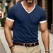2025 Spring/Summer New V-neck Men's Casual T-shirt Top_viptrois.com