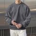 Loom Spring Autumn Short Sleeve European And American Men's Crew Neck Sweatshirt Fleece Lined Thickened 250g Loose Fit Plus_viptrois.com