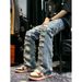 Men's Clothing Fashion Retro Heavy Industry Damage Erosion Patch Design Sense Jeans High Street Hole Cleanfit Pants_viptrois.com