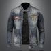 Men's Clothing Venom Men's Denim Jacket Casual Retro Large Size Stand Collar Zipper Jacket Cycling Motorcycle Wear Trendy_viptrois.com