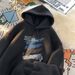 Spring And Autumn Loose Casual Versatile Graffiti Printed Jacket Hooded Sweatshirt For Men_viptrois.com
