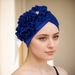 Muslim hat Ladies fashion elegant side three small flower watermelon hat ethnic headscarf hat_viptrois.com