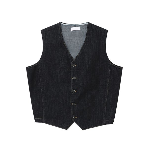 Nordmann MTLCLOTHES Men's Clothing|British Style Retro Sleeveless Vest Washed Denim Suit Casual Trendy Versatile_viptrois.com