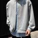 "CleanFit Baseball Jacket – Unisex Oversized Zip-Up Sweater For Streetwear & Couple Outfits (M-3XL, Black/Gray)"_viptrois.com