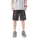 Men's Clothing American High Street Pants Trendy Brand Cool Street Men American Retro Workwear Jeans Raw Edge Stitching Straight Shorts_viptrois.com