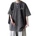 Washed And Worn Pure Cotton American Style Short Sleeved For Summer Loose Fit T-shirt, Trendy Men's T-shirt_viptrois.com