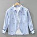 Fresh Embroidered Long Sleeved Shirt For Men, Fashionable And Versatile, Artistic And Casual Loose Top_viptrois.com