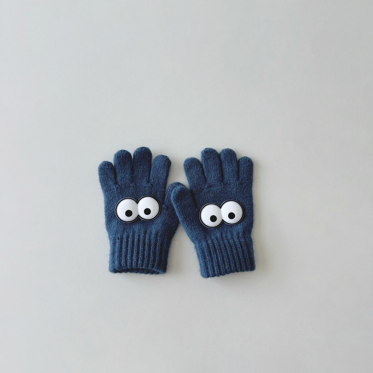 children's gloves autumn and winter ins style boys and girls separate fingers warm wool knitted five finger baby gloves_viptrois.com