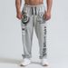 Men's clothing cotton running casual sports pants personality large print loose fitness pants_viptrois.com