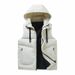 Men’s Thermal Hooded Vest – Fleece-Lined Sleeveless Jacket (Black/White/Blue, L-5XL, Machine Washable, Winter Layering Essential)_viptrois.com
