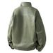 Men's Retro Harrington Jacket – Vintage PU Leather Bomber With Stand Collar (M-3XL, Relaxed Fit, Lightweight, Olive/Black/Tan)_viptrois.com