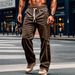 "Men's Corduroy Casual Pants – European Size, Loose Fit, Elastic Waist, Trendy Autumn Style (Black/Khaki/Blue/Gray/Green/Brown, XS-XXXL)"_viptrois.com